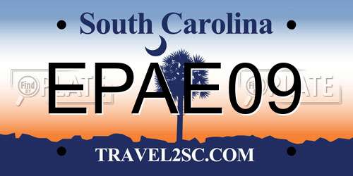 EPAE09 South Carolina License Plate