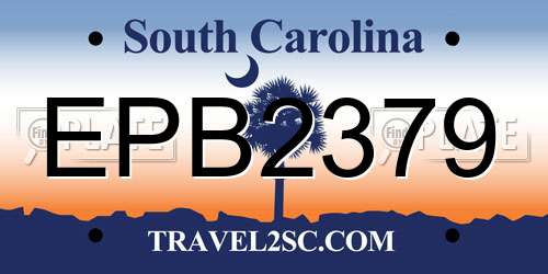 EPB2379 South Carolina License Plate