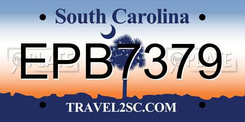 EPB7379 South Carolina License Plate