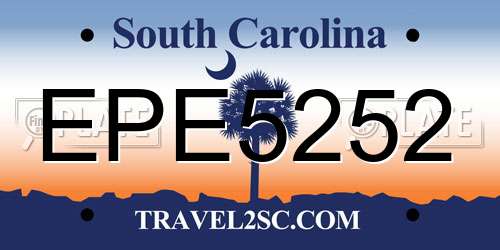 EPE5252 South Carolina License Plate
