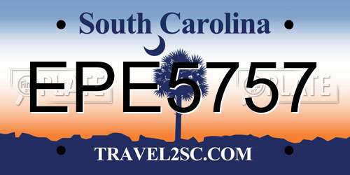EPE5757 South Carolina License Plate