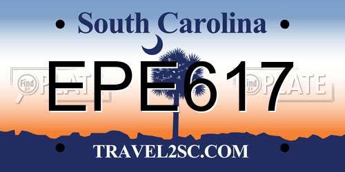 EPE617 South Carolina License Plate