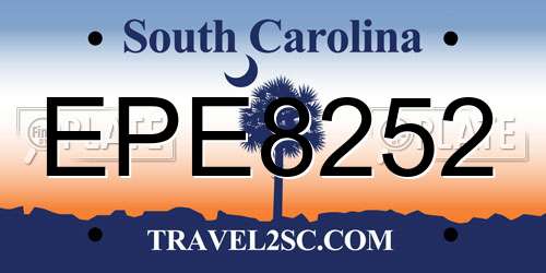 EPE8252 South Carolina License Plate