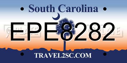 EPE8282 South Carolina License Plate