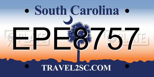 EPE8757 South Carolina License Plate