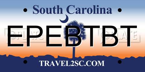 EPEBTBT South Carolina License Plate