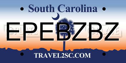 EPEBZBZ South Carolina License Plate