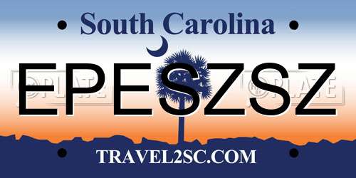 EPESZSZ South Carolina License Plate