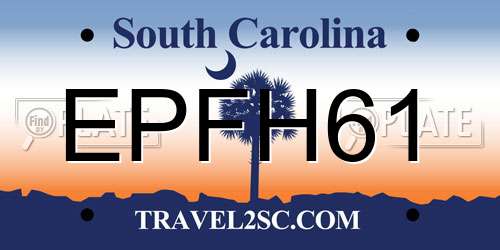 EPFH61 South Carolina License Plate