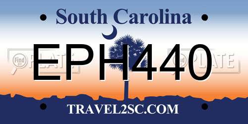 EPH440 South Carolina License Plate