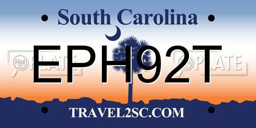 EPH92T South Carolina License Plate