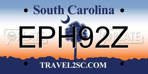 EPH92Z South Carolina License Plate