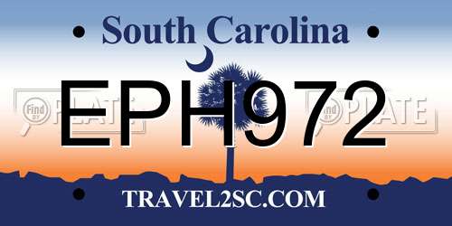 EPH972 South Carolina License Plate