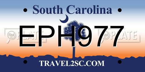 EPH977 South Carolina License Plate