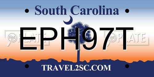 EPH97T South Carolina License Plate