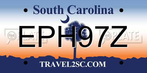 EPH97Z South Carolina License Plate