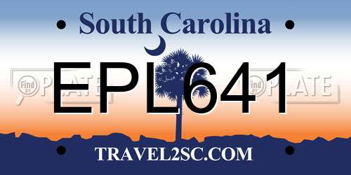 EPL641 South Carolina License Plate