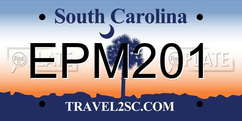 EPM201 South Carolina License Plate