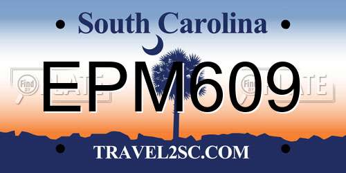 EPM609 South Carolina License Plate