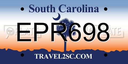 EPR698 South Carolina License Plate