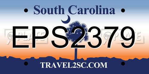 EPS2379 South Carolina License Plate