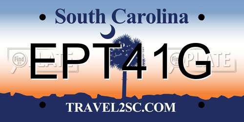 EPT41G South Carolina License Plate