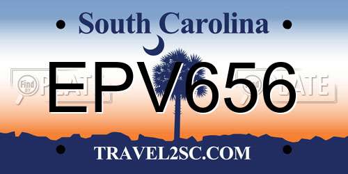 EPV656 South Carolina License Plate