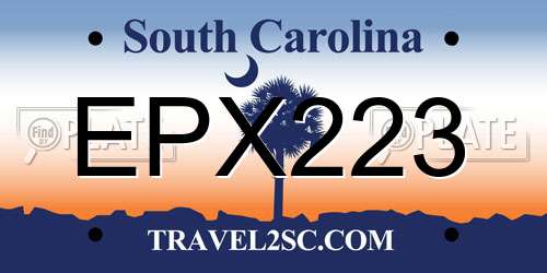 EPX223 South Carolina License Plate