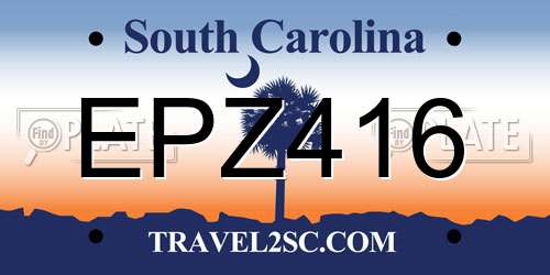 EPZ416 South Carolina License Plate