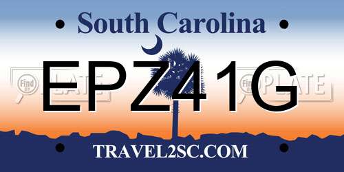 EPZ41G South Carolina License Plate