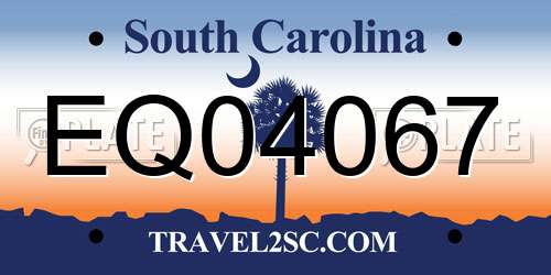 EQ04067 South Carolina License Plate