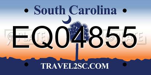 EQ04855 South Carolina License Plate