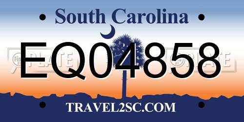 EQ04858 South Carolina License Plate