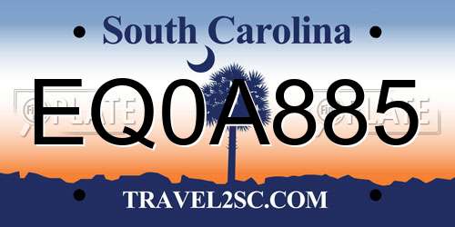 EQ0A885 South Carolina License Plate