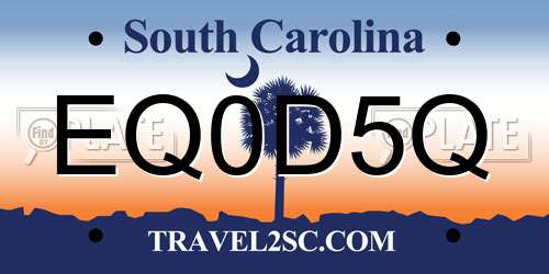 EQ0D5Q South Carolina License Plate