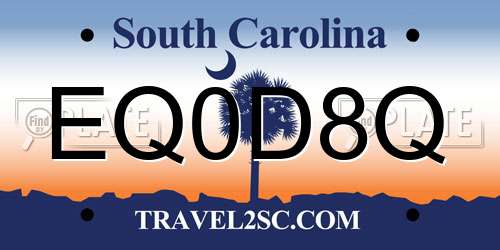 EQ0D8Q South Carolina License Plate