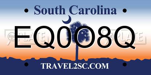 EQ0O8Q South Carolina License Plate