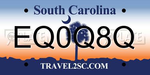 EQ0Q8Q South Carolina License Plate