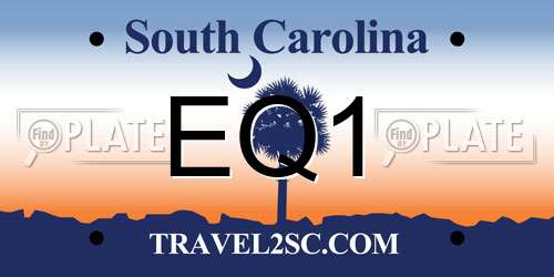 EQ1 South Carolina License Plate
