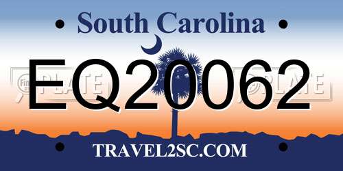 EQ20062 South Carolina License Plate