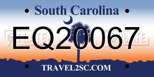 EQ20067 South Carolina License Plate