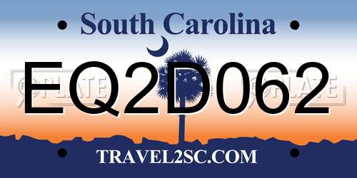 EQ2D062 South Carolina License Plate