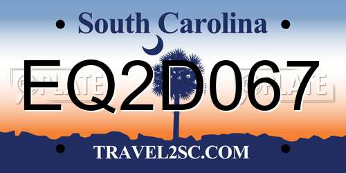 EQ2D067 South Carolina License Plate
