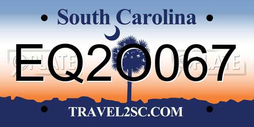 EQ2O067 South Carolina License Plate