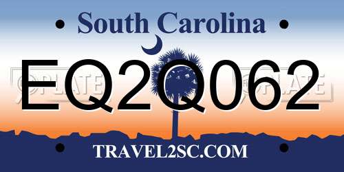 EQ2Q062 South Carolina License Plate