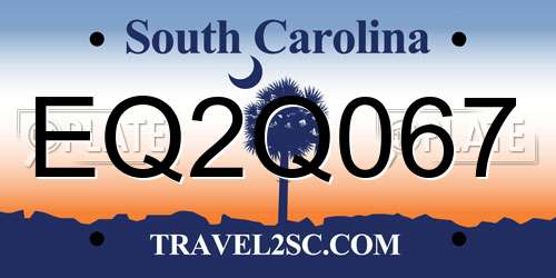 EQ2Q067 South Carolina License Plate