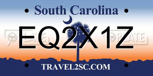 EQ2X1Z South Carolina License Plate