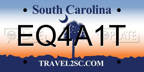 EQ4A1T South Carolina License Plate