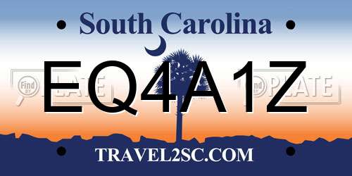 EQ4A1Z South Carolina License Plate