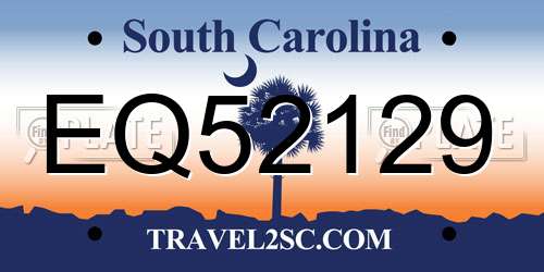 EQ52129 South Carolina License Plate